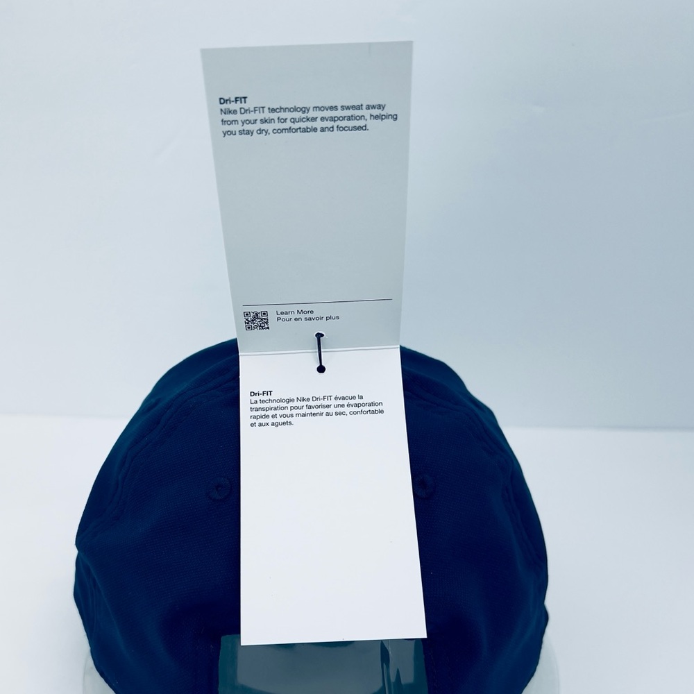 NIKE HAT/CAP UNISEX, NAVY BLUE COLOR, UNISEX, ADJ STRAP, WHITE LOGO EMBROIDERED - Picture 12 of 13